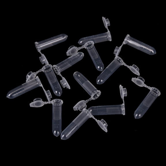 25x Small Plastic Vials Tubes Sealed Centrifuge Snap Top Clear 2mL Liquid/Pill