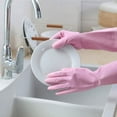 thumbnail image 4 of Household Cleaning Gloves - 2 Pairs Reusable Kitchen Dishwashing with Latex Free, Cotton lining, Waterproof, Non-Slip, Ideal for Dishes, Chores, and Gardening (Mum), 4 of 4