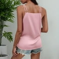thumbnail image 5 of Brglopf Womens Silk Satin Camisole Tank Tops Wrap V Neck Sleeveless Spaghetti Strap Blouses Dressy Casual Cami Shirt(Pink,L), 5 of 7