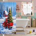 thumbnail image 3 of Manfei Truck Waterproof Shower Curtain 72Wx78L Christmas Bath Curtain, Black Gold, 3 of 5