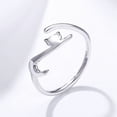 thumbnail image 1 of Anillo de plata de ley 925, anillo ajustable estilo gato abierto Fas, 1 of 5