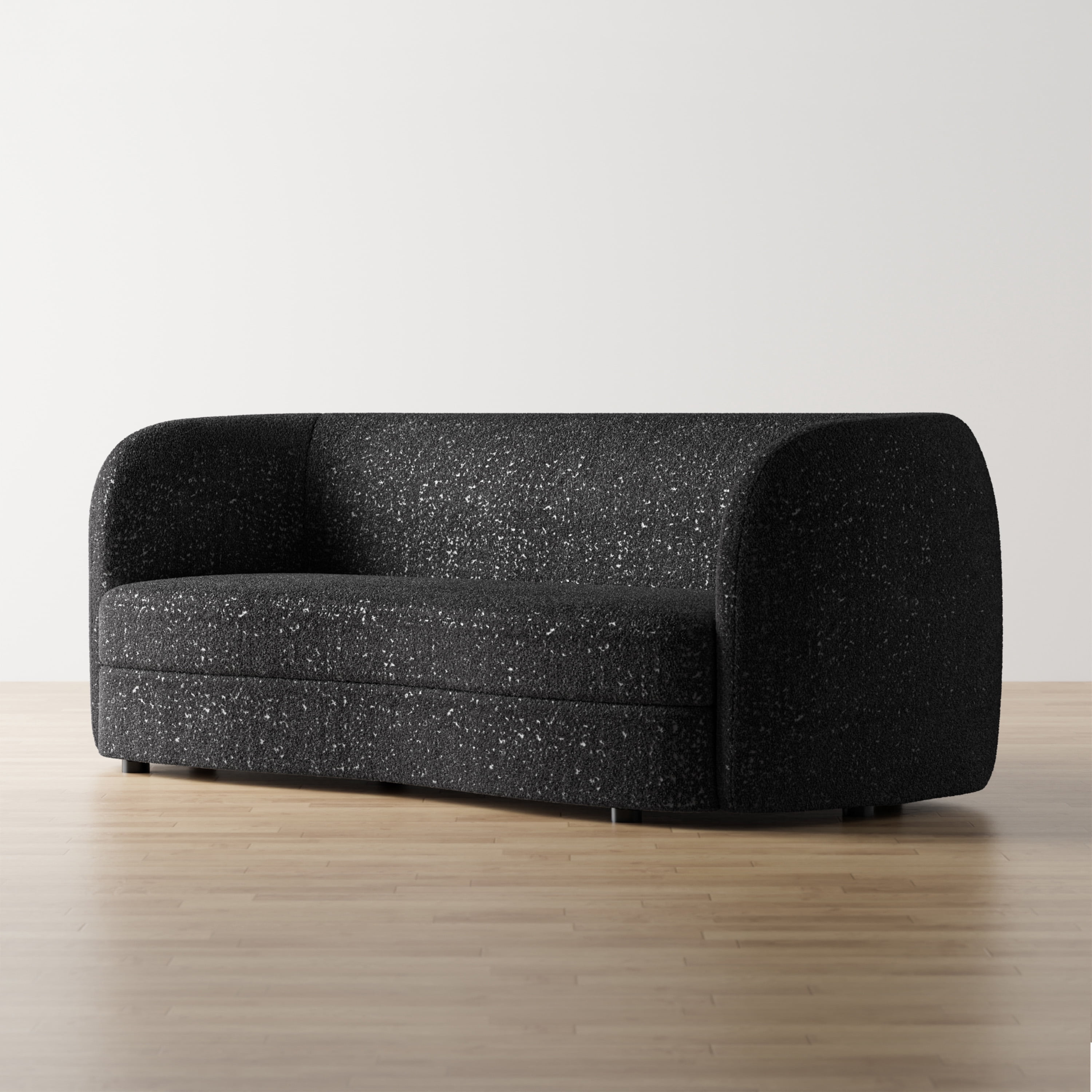 Furniture of America Sonya Tuxedo Style Upholstered Boucle Fabric Black Sofa