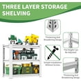 thumbnail image 4 of Garage Adjustable Storage Shelves, 3 Tier, Heavy Duty, 31" H*34.5" W*19.5" D, White, 4 of 6