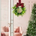 thumbnail image 4 of Ramiter Artificial Cabinet Wreaths 10 Inch Boxwood Wreaths With Burlap Bow Mini Wreaths Farmhouse Decoration Rustic Decor For Cabinet Wall Window Front Door Decors, 4 of 4