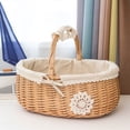 thumbnail image 2 of Wicker Rattan Storage Basket Box Picnic Basket Fruit Flower Baskets, 2 of 9