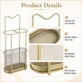 thumbnail image 5 of Metal Umbrella Stand, Umbrella Holder with Drip Tray and Hooks, Gold Walking Stick Stand for Entryway Hallway Hotel Lobby Office, 11.8 x 5.9 x 23.6 Inch, 5 of 7