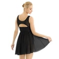 thumbnail image 2 of Eandarui Lyrical Dance Costume for Women Sleeveless Asymmetrical Gymnastics Ballet Dress Contemporary Black L, 2 of 7