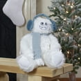thumbnail image 2 of Northlight Plush Sitting Yeti with Earmuffs Christmas Figure - 18" - White and Blue, 2 of 5