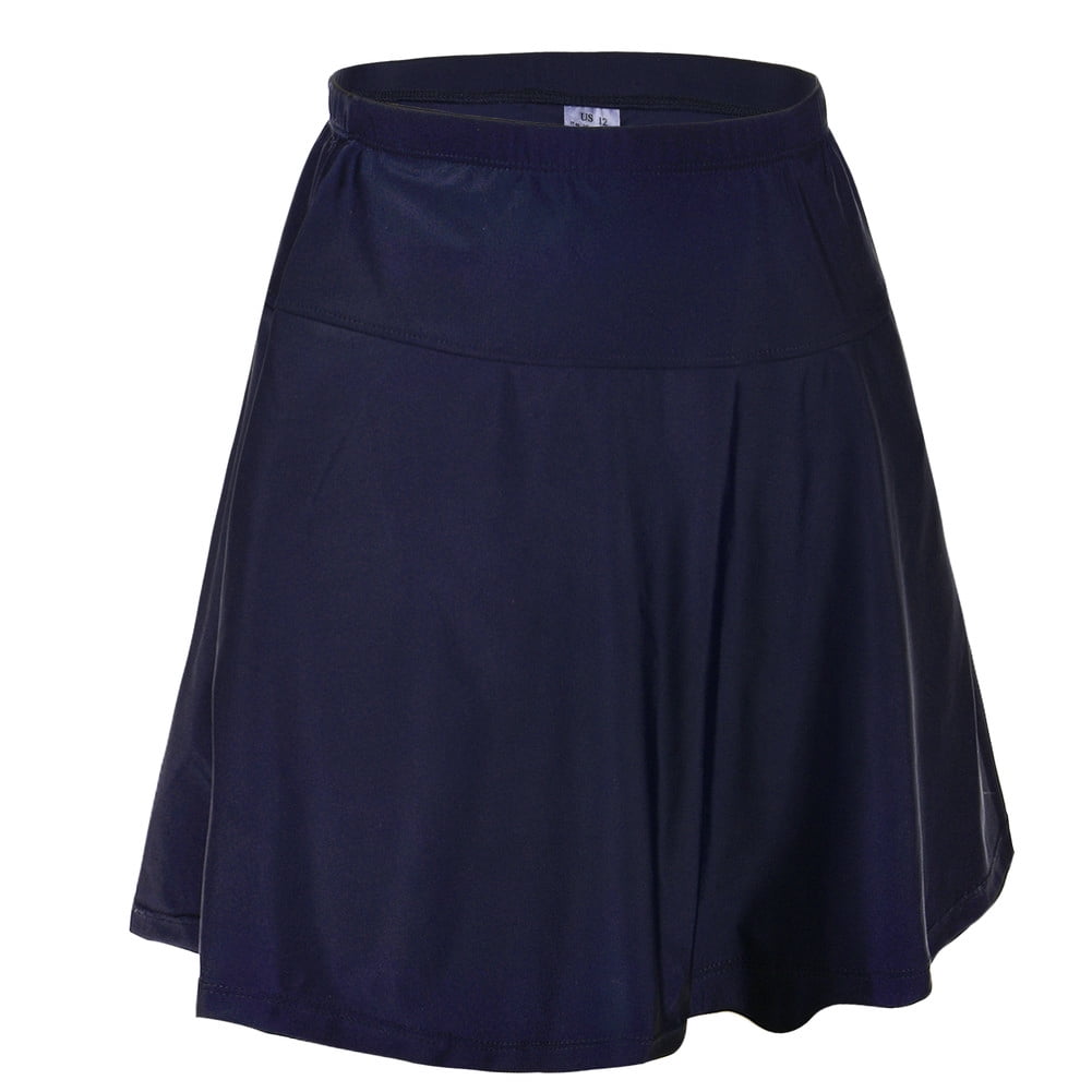 Hilor Women's High Waisted Swim Bottom Tankini Skirt with Panty