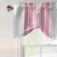 thumbnail image 4 of Pink Gray Stripes Tie Up Valance Curtains for Windows, Kitchen Curtains Window Treatments, Chic Modern Abstract Vertical Lines Short Window Shades Valances for Bedroom Bathroom Cafe 54"x18", 4 of 8