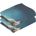 thumbnail image 2 of Dreamtimes Wolf Under Moonlight Cotton Towel Set 2PCS, Quick Drying Bath Towels, Soft and Breathable Hand Towel WashCloths for Kitchen, Bathroom, Gym, Beach, 2 of 7
