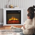 thumbnail image 3 of VINGLI 27'' Electric Fireplace with Mantel, Freestanding Heater with Remote, Timer, Realistic Flame & Adjustable Temperature for Home Bedroom Living Room Indoor, 1400W, 3 of 7