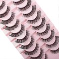 thumbnail image 2 of Russian Strip Lashes Curl False Eyelashes Cat Eye Lashes Natural 10 Pairs Volume Curly Fake Eyelashes Fluffy Artificial Reusable, 2 of 4