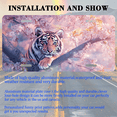 thumbnail image 3 of 1 Pcs 2D Flat License Plate Covers & Frames, Tiger in Cherry Blossom Tree For Decorative Front, Waterproof For Decoration Aluminum License Plate Covers & Frames Cover For Men Women, 12" X 6", 3 of 7