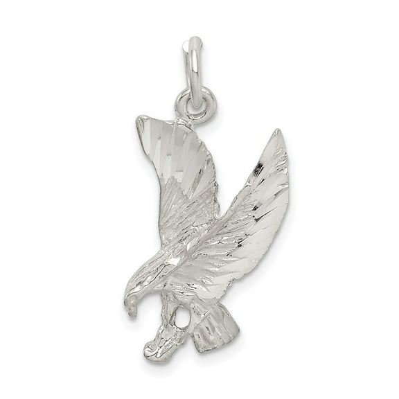 Diamond2Deal 925 Sterling Silver Eagle Charm Pendant for Men(L- 1.07 in, W-0.67 in)