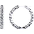 thumbnail image 1 of U Shape Inside Outside 2ct Diamond (I-J) Hoop Earrings in White Gold Over, 1 of 4