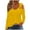 Yellow, variant on Long Sleeve Workout Tops for Women Plus Size Fall Sweatshirt Casual Solid Off Shoulder Pullover V Neck Sweatshirt