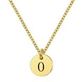 thumbnail image 1 of Flmtop Femmes Lettre Ronde Pendentif Titane Acier Chaîne Clavicule Collier Bijoux Cadeau, 1 of 10