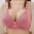 thumbnail image 2 of Zpanxa Lace Back Closure Bra Wireless Comfort Embroidery Design Breathable Lightweight T-Shirt Bra for Women Everyday Wear, 2 of 5
