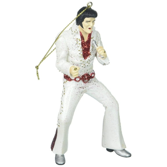 Elvis Presley Kurt Adler Elvis White Jumpsuit Ornament - Assorted