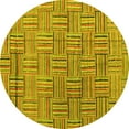 thumbnail image 1 of Ahgly Company Indoor Round Abstract Yellow Modern Area Rugs, 4' Round, 1 of 4