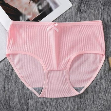 

Girls Bow Simple Version Panties Threaded Milk Silk Macarons Color Matching Cute Breathable Mid-Waist Panties