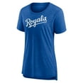 thumbnail image 2 of Women's Heather Royal Kansas City Royals Official Wordmark Tri-Blend T-Shirt, 2 of 3