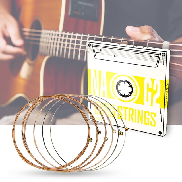 6-Piece Acoustic Guitar Strings Set with Hexagonal Steel Core Phosphor