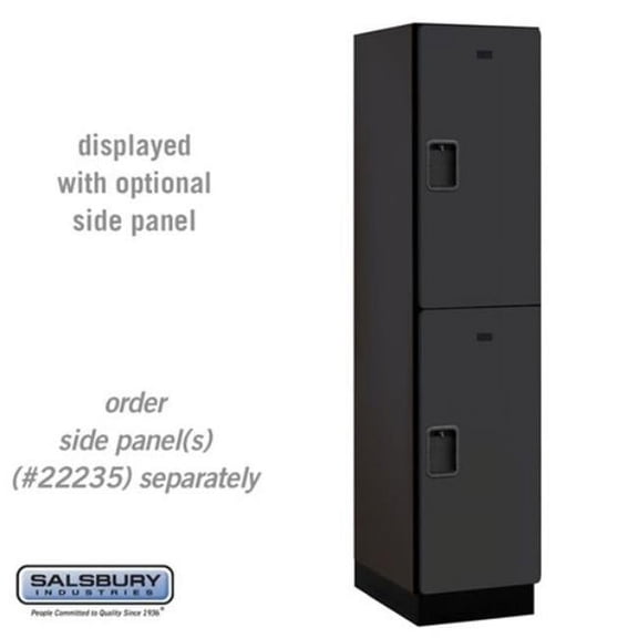 Salsbury Industries 18-22161BLK 18 in. Wide Double Tier Designer Wood Locker, Black - 1 x 6 ft. x 21 in.