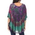 thumbnail image 2 of Sakkas Sunia Tie Dye Caftan Sleeve Blouse | Cover Up - Green - One Size, 2 of 5