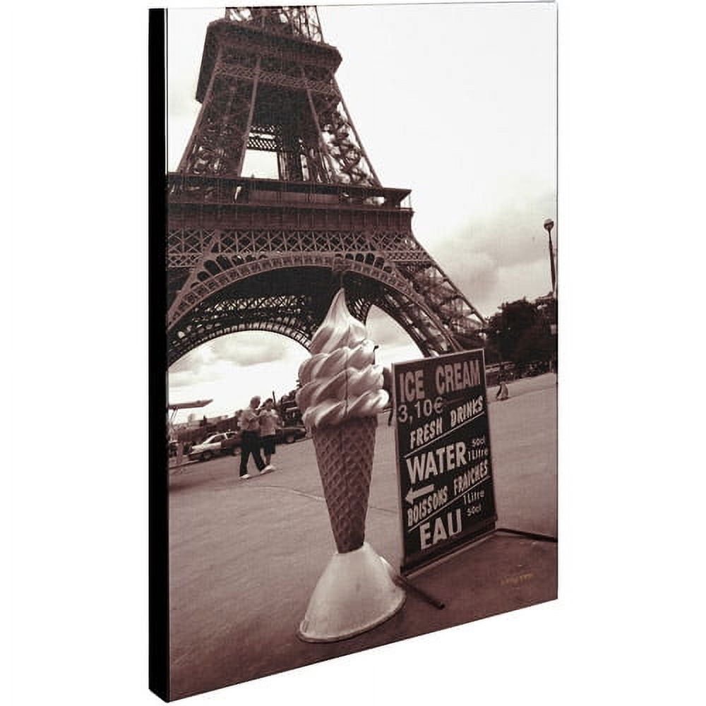 Trademark Fine Art 'Eiffel Tower with Ice Cream Cone 2' Canvas Art by Kathy Yates