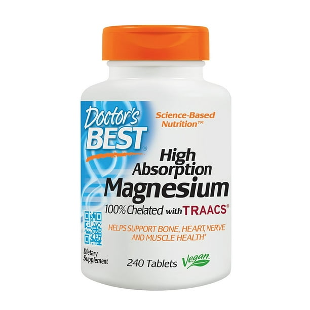 Doctor's Best High Absorption Magnesium Glycinate Lysinate, 100 Chelated, NonGMO, Vegan