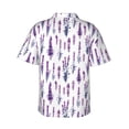 thumbnail image 3 of Uemuo Lavender Flowers Printed Regular Fit Short Sleeve Casual Hawaiian Shirt for Men,Aloha shirt,Tropical shirt,Floral print shirt,Vacation Beach shirt-, 3 of 9