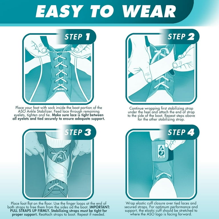 Med Spec ASO Ankle Stabilizer Orthosis, White, Medium - Walmart.com