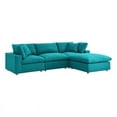 thumbnail image 2 of Modway Commix 4 Piece Down Filled Overstuffed Sectional Sofa Set in Teal, 2 of 5