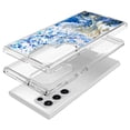 thumbnail image 3 of Samsung Galaxy S22 Ultra Case, Rosebono Hybrid Bling Glitter Sparkle Epoxy Graphic Marble Colorful Silicone Skin Cover Armor Case for Samsung Galaxy S22 Ultra (Blue), 3 of 6