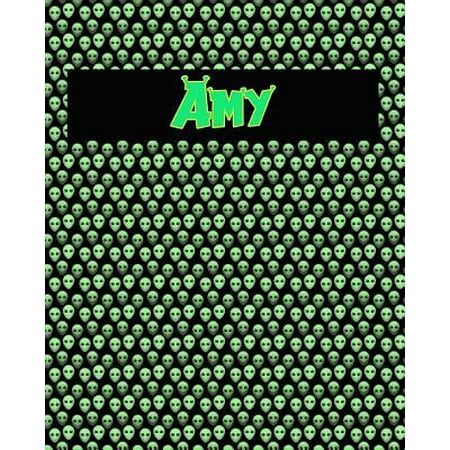 120 Page Handwriting Practice Book with Green Alien Cover Amy : Primary Grades Handwriting