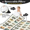 thumbnail image 3 of Cat Head and Glasses White Pattern Teens Toddler Nap Mat with Pillow, Sleeping Mat Bag for Preschool Daycare 59"x22", 3 of 6