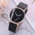 thumbnail image 2 of Reloj femenino informal de moda con correa de cuero de PU Reloj de pulsera de cuarzo para negocios (negro negro), 2 of 3