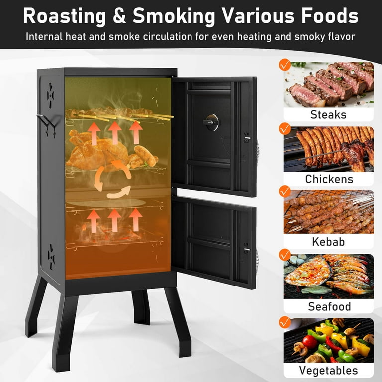 Costway Vertical Charcoal Smoker Grill, Outdoor Barbecue with