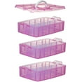 thumbnail image 2 of Casewin 3-Tier Pink Craft Storage Container Box, Stackable Organizer Box with Dividers for Art Supplies, Fuse Beads, Washi Tapes, Beads, Hair Accessories, Nail, 2 of 8