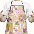 thumbnail image 2 of Pioneer Flower Floral Print Pattern Apron-Garden Aprons for Women with Pockets-Cotton Linen Waterproof Kitchen Cooking Gardening Aprons Adjustable for Kitchen,Cooking,BBQ and Salon 33x27 Inch, 2 of 7