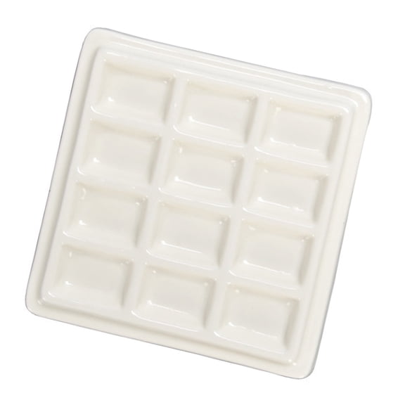 Yokua 12 Grids Watercolor Palette Ceramic Mixing Tray Art and Crafts Supplies