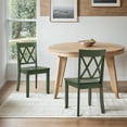 thumbnail image 3 of Duhome Solid Wood Dining Chairs Set of 2 Modern Cross Back Chairs for Kitchen, Dining Room,Green, 3 of 7