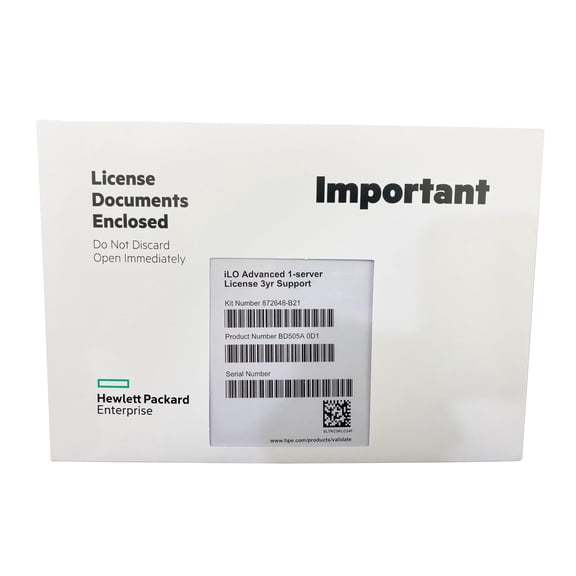 Licencia de servidor de 3 años de soporte ILO 3/4/5 Advanced 1 para HPE