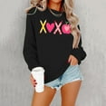 thumbnail image 2 of Womens Casual Heart Graphics Shirt Long Sleeve Pullover Loose Crewneck Cute Love Printed Sweatshirt Tops Black L, 2 of 6