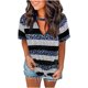 thumbnail image 1 of Tops a la moda para mujer, camiseta con estampado divertido, blusa con cuello en V de leopardo, camiseta holgada, camisetas teñidas con lazo Pompotops hkajfhjk462301, 1 of 5