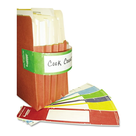 Tabbies File Pocket Handles, 9-5/8 x 2, Green/White, 48/Pack -TAB68809