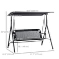 thumbnail image 3 of Outsunny 2-Person Patio Swing Chair with Adjustable Canopy for Porch Garden, 3 of 9