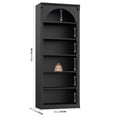thumbnail image 6 of Homfa 6-Tier Bookcase with Arched Top and Pilasters, 72.8" H Accent Bookcase with Bark Grain Texture, Black, 6 of 8